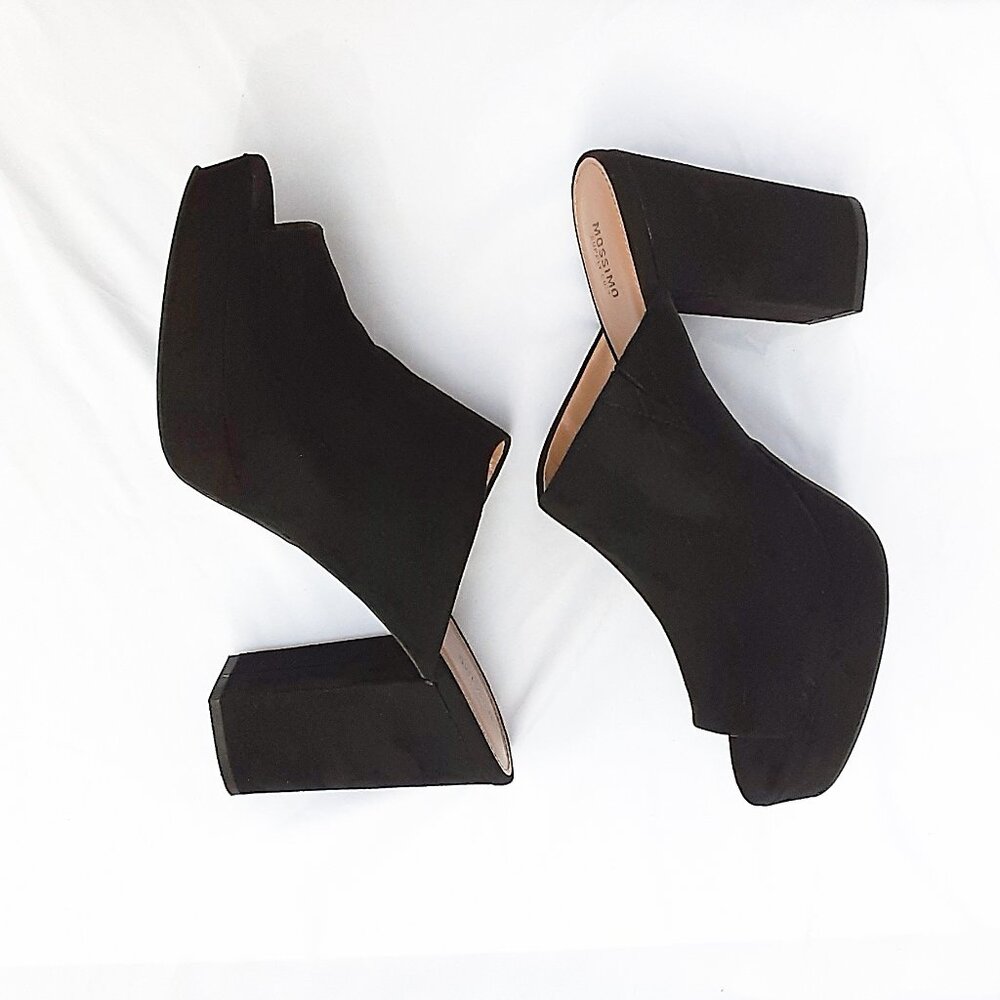 MOSSIMO Black Suede Platform Mules | Size 11M w/Box - Picture 7 of 12